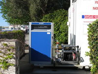 Santa Paula Airport (SZP) - New 100LL Fuel pumps, reels, hoses and static bonding cables, one of two stations shown - by Doug Robertson