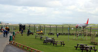 Manchester Airport, Manchester, England United Kingdom (EGCC) - A view of the special spectators viewing area at Manchester airport EGCC - by Clive Pattle