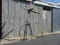 Santa Paula Airport (SZP) - Behold the World's very first VTOL HELI-BICYCLE! This unique FLY Your Own BIKE, PEDAL Your Own HELICOPTER makes its Grand Debut over this website. Experimental class in development. Anti-torque rotor is in design. WANTED: Fearless Test Pilot! - by Doug Robertson
