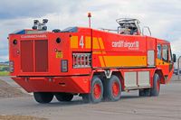 Cardiff International Airport - Fire 4 at EGFF. - by Derek Flewin