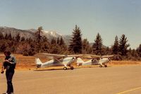 Alpine County Airport (M45) - Picture time after a successful crossing of the Sierra Nevada Mountains.This was a beautiful day but a little breezy which you seem to notice in planes like Aeroncas. - by S B J