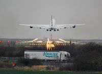 Leipzig/Halle Airport, Leipzig/Halle Germany (EDDP) - A380 D-AIMM visits LEJ for 3 hours t&g on rwy 08L.... - by Holger Zengler