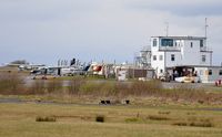 Swansea Airport, Swansea, Wales United Kingdom (EGFH) - Apron and main terminal building/control tower. - by Roger Winser