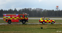 Edinburgh Airport, Edinburgh, Scotland United Kingdom (EGPH) - Emergency vehicles in action at Edinburgh EGPH during an incident - by Clive Pattle