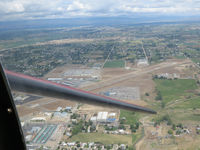 Nampa Municipal Airport (MAN) - Turning downwind for RWY 29 in B-17 N5017N. - by Gerald Howard
