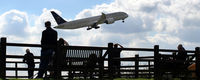 Manchester Airport, Manchester, England United Kingdom (EGCC) - The view from the hill at the Manchester Airport viewing area - by Clive Pattle