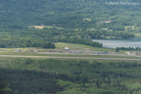 Smithers Airport - View from the north from helicopter. Zoomed in on main terminal area. - by Remi Farvacque