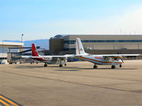 Boise Air Terminal/gowen Fld Airport (BOI) - Two Islanders parked on back country ramp. - by Gerald Howard