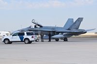 Boise Air Terminal/gowen Fld Airport (BOI) - Visiting Canadian F-18 being cleared by U.S. Customs. The paper work never ends. - by Gerald Howard