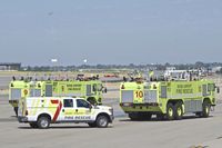 Boise Air Terminal/gowen Fld Airport (BOI) - ARFF units after a practice run. - by Gerald Howard
