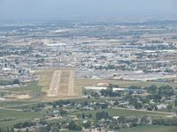 Nampa Municipal Airport (MAN) - East of the field turning downwind for RWY 11. Photo taken from N5017N, B-17G. - by Gerald Howard