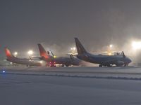 Boise Air Terminal/gowen Fld Airport (BOI) - 3 Southwest jets getting an early morning de ice. - by Gerald Howard