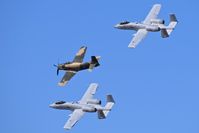 Boise Air Terminal/gowen Fld Airport (BOI) - A-10s from the 190th Fighter Sq. flying with Douglas Sky Raider. - by Gerald Howard