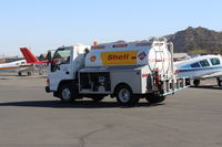 Santa Paula Airport (SZP) - Shell 100LL Fuel Truck on way to service helicopter N454WT at SZP Helipad. - by Doug Robertson