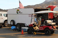 Santa Paula Airport (SZP) - Support vehicles for the SZP Firebase; the Aspen Helicopters equipment is based at the nearby Oxnard Airport, OXR. The Thomas Fire started in NE Santa Paula area on eve of 4 December, 2017, so-named from the Thomas Aquinas College there. - by Doug Robertson
