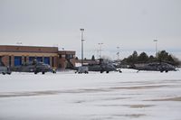 Boise Air Terminal/gowen Fld Airport (BOI) - Three HH-60G Pave Hawks parked on the Idaho ANG ramp.  129th Rescue Wing, 129th RQS, CA ANG, Moffett Field, Ca. - by Gerald Howard