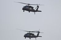 Boise Air Terminal/gowen Fld Airport (BOI) - Two UH-60L Blackhawks from the 1-183rd AVN BN, Idaho Army National Guard departing BOI on a training mission.
 - by Gerald Howard