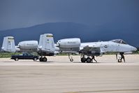 Boise Air Terminal/gowen Fld Airport (BOI) - Two A-10Cs from the 163rd Fighter Sq. “Blacksnakes”, 122nd Fighter Wing , Fort Wayne, IN
 ANG on the de arm pad after a training mission with the Idaho ANG. - by Gerald Howard
