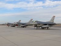 Boise Air Terminal/gowen Fld Airport (BOI) - Three F-16C visiting from the Oklahoma ANG. - by Gerald Howard