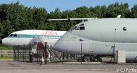 Manchester Airport, Manchester, England United Kingdom (EGCC) - Preserved HS Trident and BAe Nimrod at the 'Runway' Visitor Centre at Manchester EGCC - by Clive Pattle