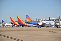 Boise Air Terminal/gowen Fld Airport (BOI) - Getting ready for the mid morning departures. - by Gerald Howard