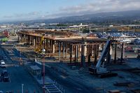 San Francisco International Airport (SFO) - Tram being built for long term and rental car parking areas. SFO 2018. - by Clayton Eddy