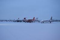 Boise Air Terminal/gowen Fld Airport (BOI) - Waiting for maintenance in a warm hanger. - by Gerald Howard