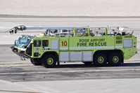 Boise Air Terminal/gowen Fld Airport (BOI) - ARFF Truck 10 driving on the Alaska ramp. - by Gerald Howard