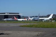 Tarbes Airport, Lourdes Pyrenees Airport France (LFBT) - Scrapyard at Tarbes. Last stop for these planes including two A380s. - by FerryPNL