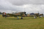 RAF Church Fenton Airport, Church Fenton, England United Kingdom (EGXG) - Hawker Hurricanes P2921 P2902 and R4118 at Flying Legends 2023 - by Chris Hall