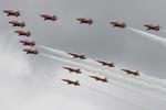 RAF Fairford Airport, Fairford, England United Kingdom (EGVA) - Red Arrows together with Patrouille Suisse displaying at the Royal International Air Tattoo 2024 - by Roberto Cassar
