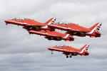 RAF Fairford Airport, Fairford, England United Kingdom (EGVA) - Red Arrows departing the Royal International Air Tattoo 2024 - by Roberto Cassar