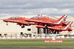 RAF Fairford Airport, Fairford, England United Kingdom (EGVA) - Royal Air Force Red Arrows departing the Royal International Air Tattoo 2024. - by Roberto Cassar
