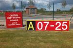 Woodford Aerodrome Airport, Stockport, England United Kingdom (EGCD) - RW07-25 marker boards at the Avro Aviation Heritage Museum - by Chris Hall