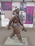 Edinburgh Airport, Edinburgh, Scotland United Kingdom (EGPH) - Statue of Captain Eric Melrose Winkle Brown, CBE, DSC, AFC, Hon FRAeS. A British Royal Navy officer and test pilot who flew 487 types of aircraft, more than anyone else in history. - by Chris Hall