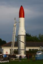 Isle of Wight/Sandown Airport, Sandown, England United Kingdom (EGHN) - Black Arrow R3 Rocket replica at Sandown - by Chris Hall